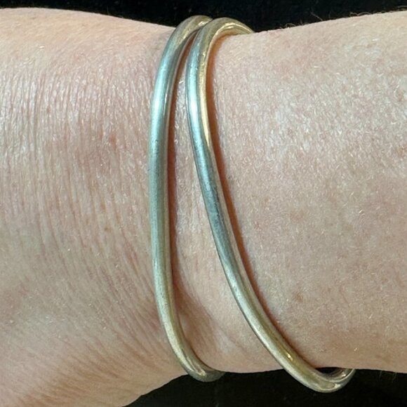 Sterling Silver 925 Cuff Bracelets Handmade Rustic Bangles - Picture 3 of 11